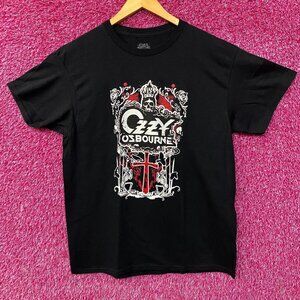 Ozzy Osbourne Crowned Skull Graphic Design T-Shirt Large